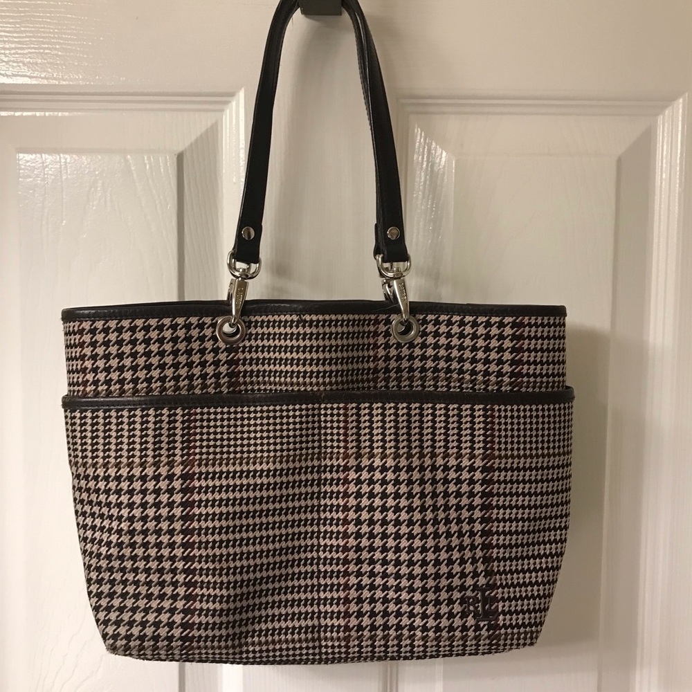 Ralph Lauren Classic Hoodstooth Handbag Purse